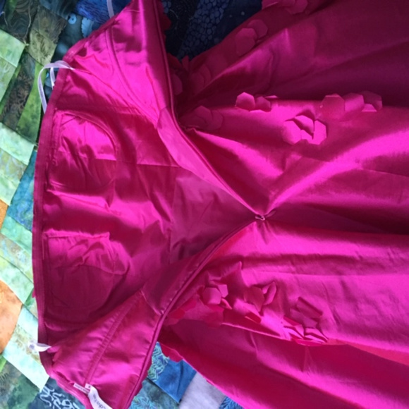 Stunning Fuchsia CK Petal Appliqué Dress - Picture 5 of 8